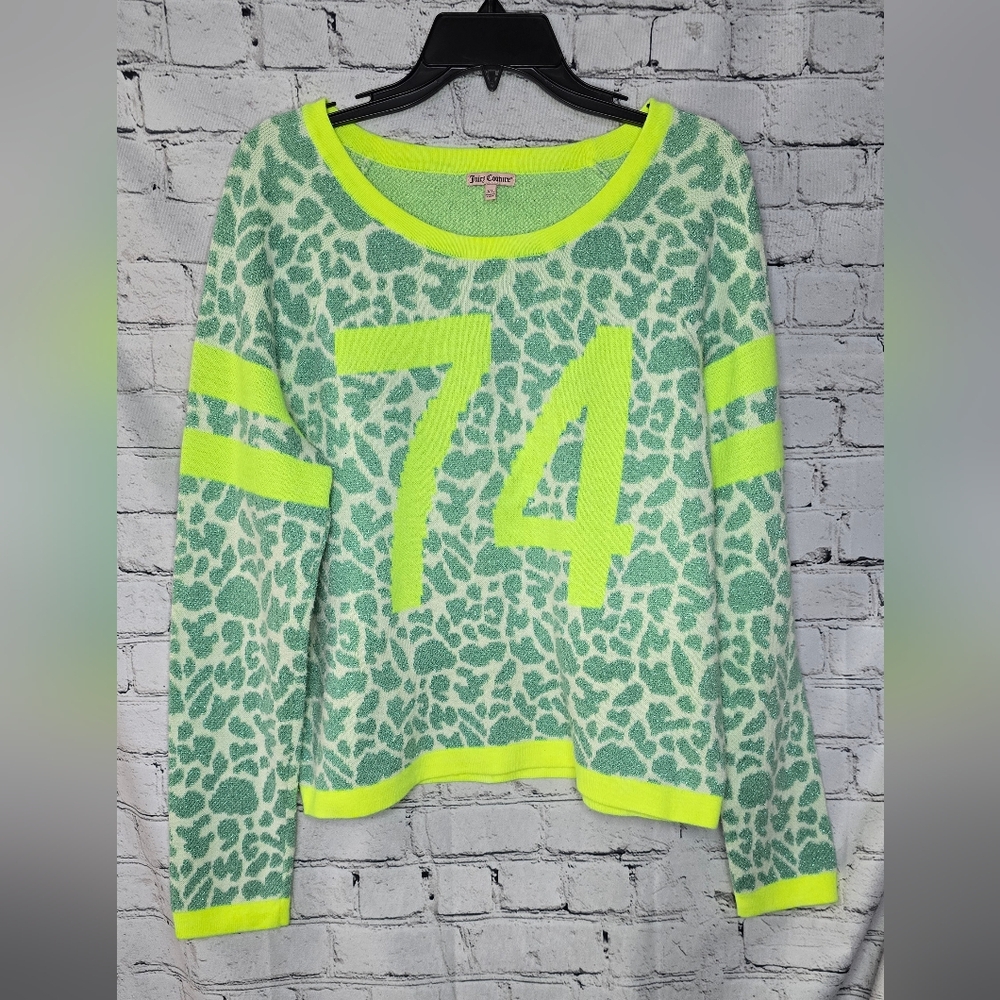 Juicy Couture Womens Leopard Print 74 Sweatshirt‎ Size XL - Picture 2 of 7